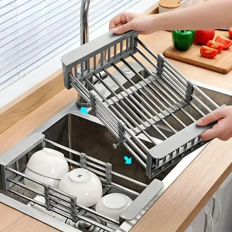 Expandable Stainless Steel Sink Drain Basket,Collapsible Kitchen Dish Drying Rack with Draining Filter Grid,Sink Organizer Tray
Expandable Stainless Steel Sink Drain Basket,Collapsible Kitchen Dish Drying Rack with Draining Filter Grid,Sink Organizer Tray