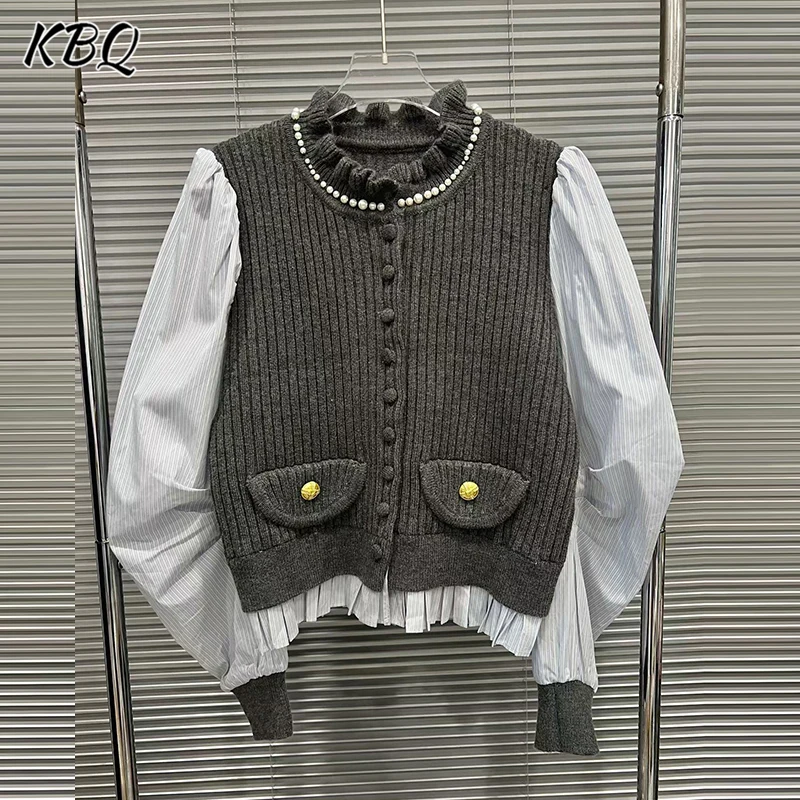 KBQ Hit Color Loose Patchwork Gray Sweater Chic Coats for Women Round Neck Long Sleeve Spliced Pockets French Coat Female New
KBQ Hit Color Loose Patchwork Gray Sweater Chic Coats for Women Round Neck Long Sleeve Spliced Pockets French Coat Female New