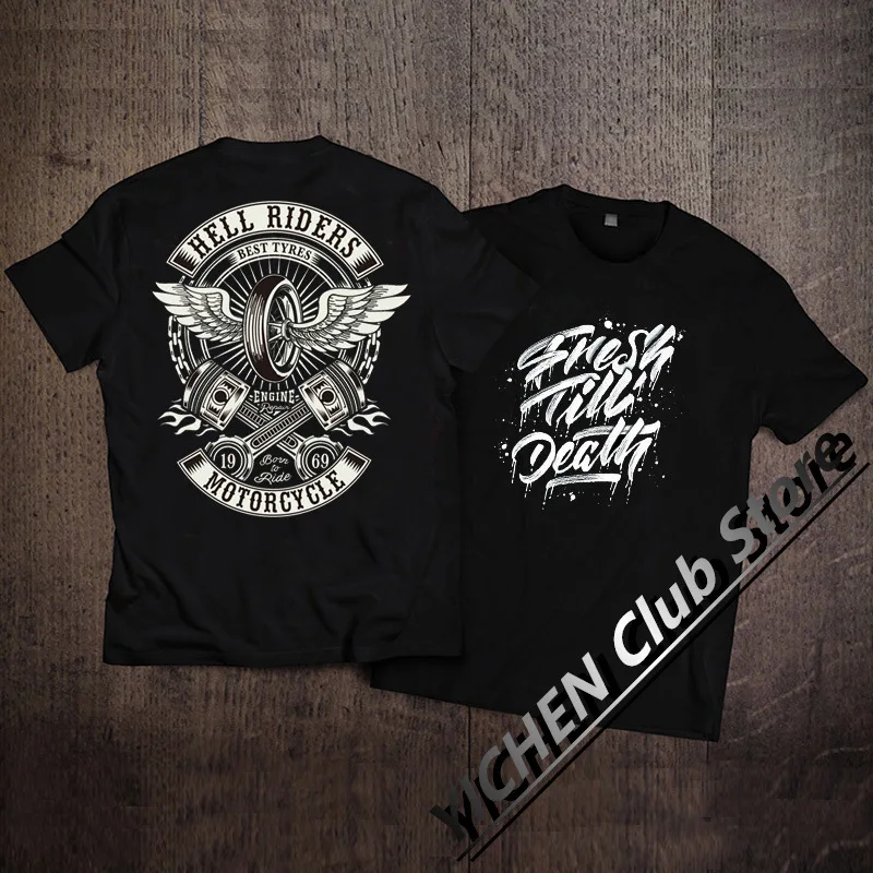 European and American motorcycle heavy duty short-sleeved T-shirt men's rock Max retro cotton Harley motorcycle print men's top
European and American motorcycle heavy duty short-sleeved T-shirt men's rock Max retro cotton Harley motorcycle print men's top