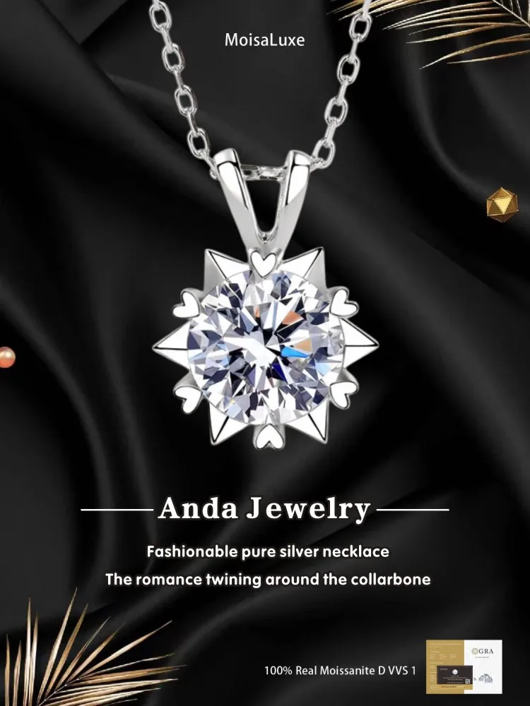 Moissanite Plata Sterling 925 Silver Fashion Female Hexagram Diamond Pendant Necklace GRA Certified
Moissanite Plata Sterling 925 Silver Fashion Female Hexagram Diamond Pendant Necklace GRA Certified