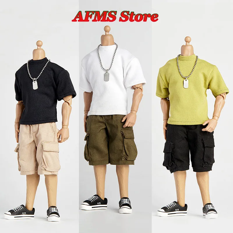 1/12 Men Soldier T Shirt Pullover Crew Neck Short Sleeve Casual Solid Sport Cargo Pants Shorts Fit 6Inch Action Figure Toys
1/12 Men Soldier T Shirt Pullover Crew Neck Short Sleeve Casual Solid Sport Cargo Pants Shorts Fit 6Inch Action Figure Toys