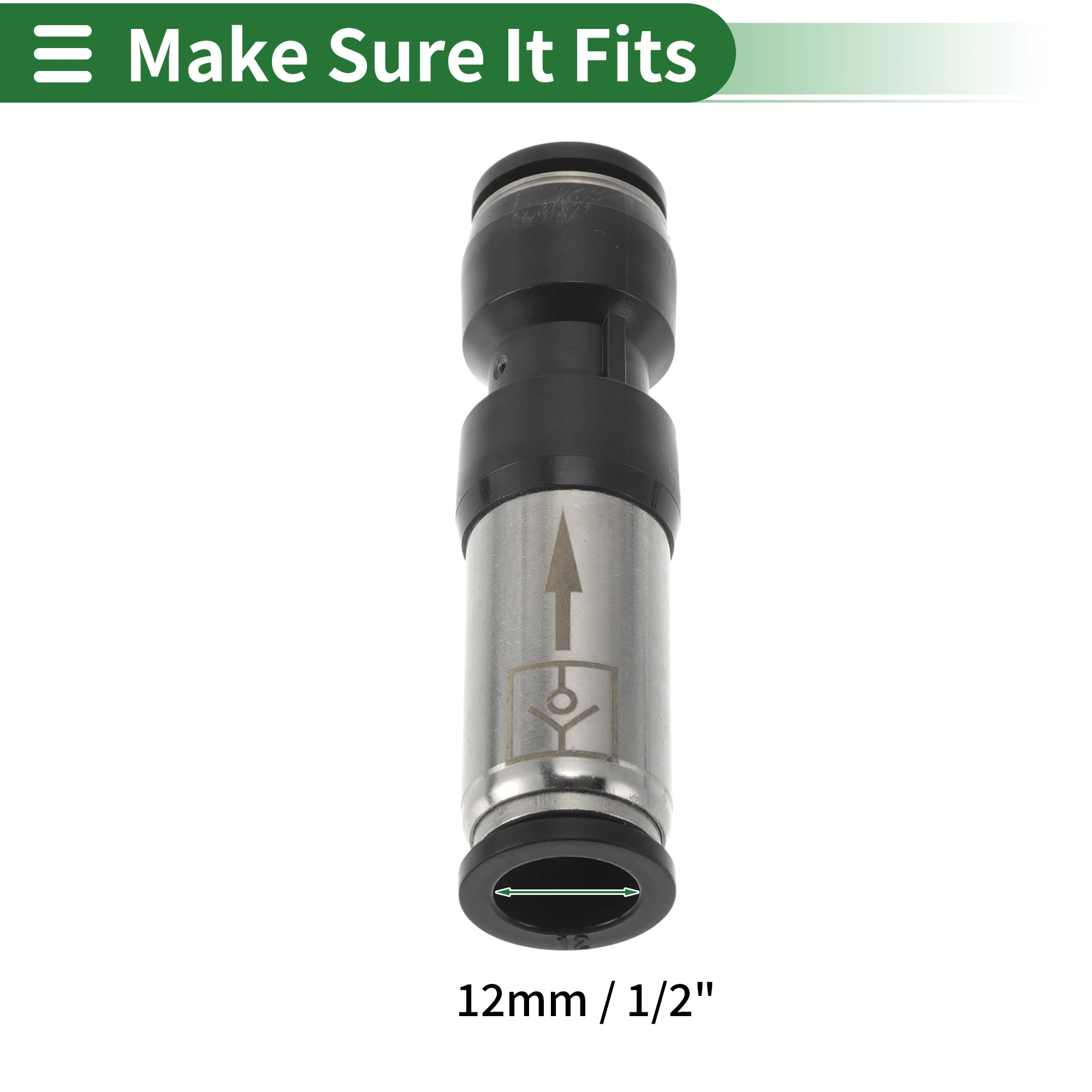 UXCELL Push to Connect Air Fittings 15/32" One-Way Non Return Check Valve Plastic Metal Black Silver Tone
UXCELL Push to Connect Air Fittings 15/32" One-Way Non Return Check Valve Plastic Metal Black Silver Tone