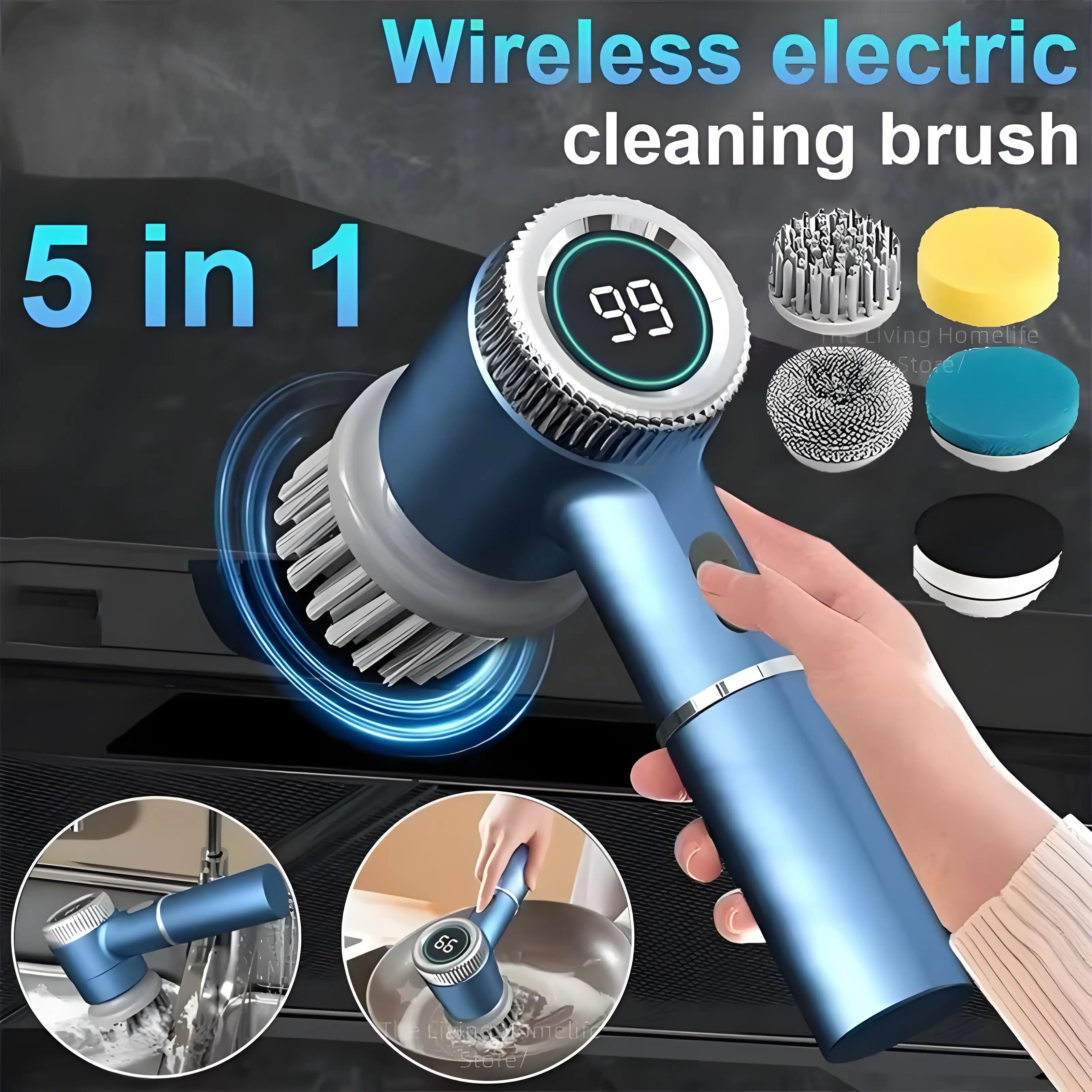 Новая электрическая щетка для чистки, многофункциональная щетка для кухни, ванной комнаты, туалета, портативная мощная щетка для чистки, 5 насадок, светодиодный дисплей
Новая электрическая щетка для чистки, многофункциональная щетка для кухни, ванной комнаты, туалета, портативная мощная щетка для чистки, 5 насадок, светодиодный дисплей