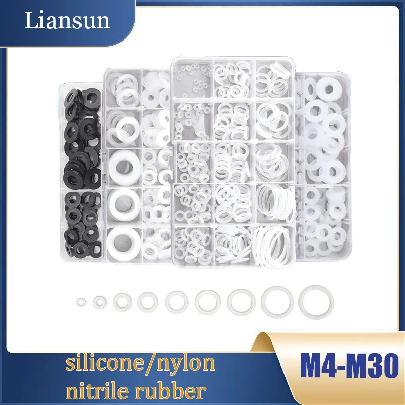 O-Ring Sealing Gasket Set M4-M30 faucet seal silicone Gasket Nylon Flat Washer Waterproof High Temperature Gasket Assortment kit
O-Ring Sealing Gasket Set M4-M30 faucet seal silicone Gasket Nylon Flat Washer Waterproof High Temperature Gasket Assortment kit