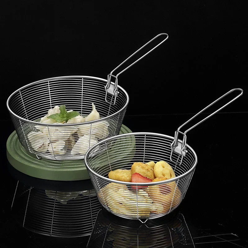 304 Stainless Steel Foldable Colander Fry French Chef Basket Household Multifunction Drainer Mesh Strainer Kitchen Cooking Tool
304 Stainless Steel Foldable Colander Fry French Chef Basket Household Multifunction Drainer Mesh Strainer Kitchen Cooking Tool
