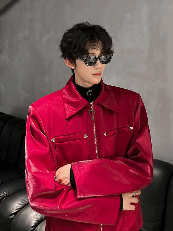 iny Leather Men's Jaet oulder Pads ort Sle Retro Design Street Faion Outerwear Polyester Fiber Zipper Closure
iny Leather Men's Jaet oulder Pads ort Sle Retro Design Street Faion Outerwear Polyester Fiber Zipper Closure