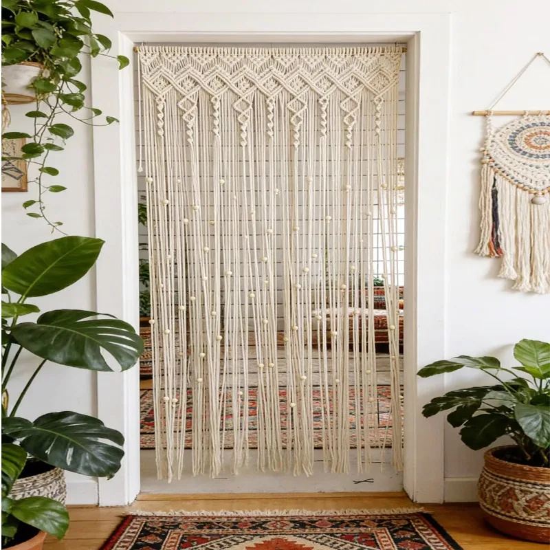 Door curtain tapestry partition, hand-woven curtains, cotton rope decoration, tapestry, fringed decorative wall hanging
Door curtain tapestry partition, hand-woven curtains, cotton rope decoration, tapestry, fringed decorative wall hanging
