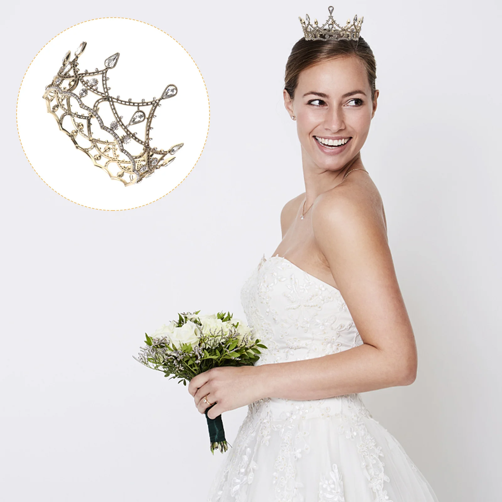 Bridal Crown For Women Rhinestone Alloy Headband Wedding Party Hair Accessory Bride Bridesmaid Flower Girl Tiara
Bridal Crown For Women Rhinestone Alloy Headband Wedding Party Hair Accessory Bride Bridesmaid Flower Girl Tiara