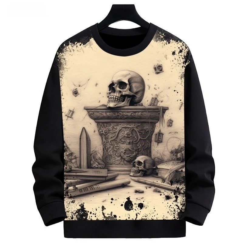 New Horror Skull Pattern round Neck Sweatshirt Digital Printing Outerwear Polyester Fiber Deformable Warm Fleece Lined Unisex
New Horror Skull Pattern round Neck Sweatshirt Digital Printing Outerwear Polyester Fiber Deformable Warm Fleece Lined Unisex