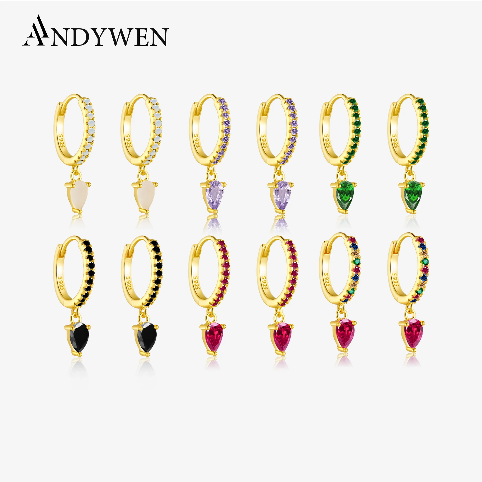 Andywen 100% 925 Sterling Silver Ovals Water Drop Earring Green Zircon CZ Circle Round Loops Crystal Women Piercing Ohrringe
Andywen 100% 925 Sterling Silver Ovals Water Drop Earring Green Zircon CZ Circle Round Loops Crystal Women Piercing Ohrringe