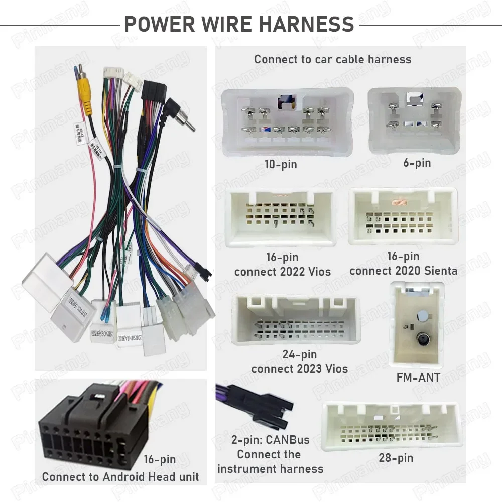 Car Android Head Unit Cable Connector Raise CAN Bus Power Wire Harness adapter for Toyota Vios Corolla Cross Sienta Fortuner
Car Android Head Unit Cable Connector Raise CAN Bus Power Wire Harness adapter for Toyota Vios Corolla Cross Sienta Fortuner