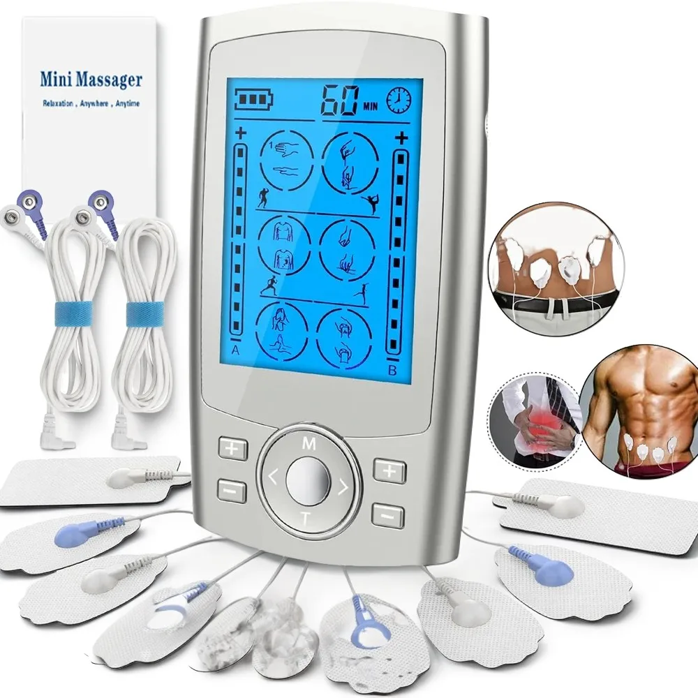 TENS EMS Unit 24 Modes Muscle Stimulator for Pain Relief Rechargeable TENS Machine Massager Physical therapy 10 Pads ABS Pads
TENS EMS Unit 24 Modes Muscle Stimulator for Pain Relief Rechargeable TENS Machine Massager Physical therapy 10 Pads ABS Pads