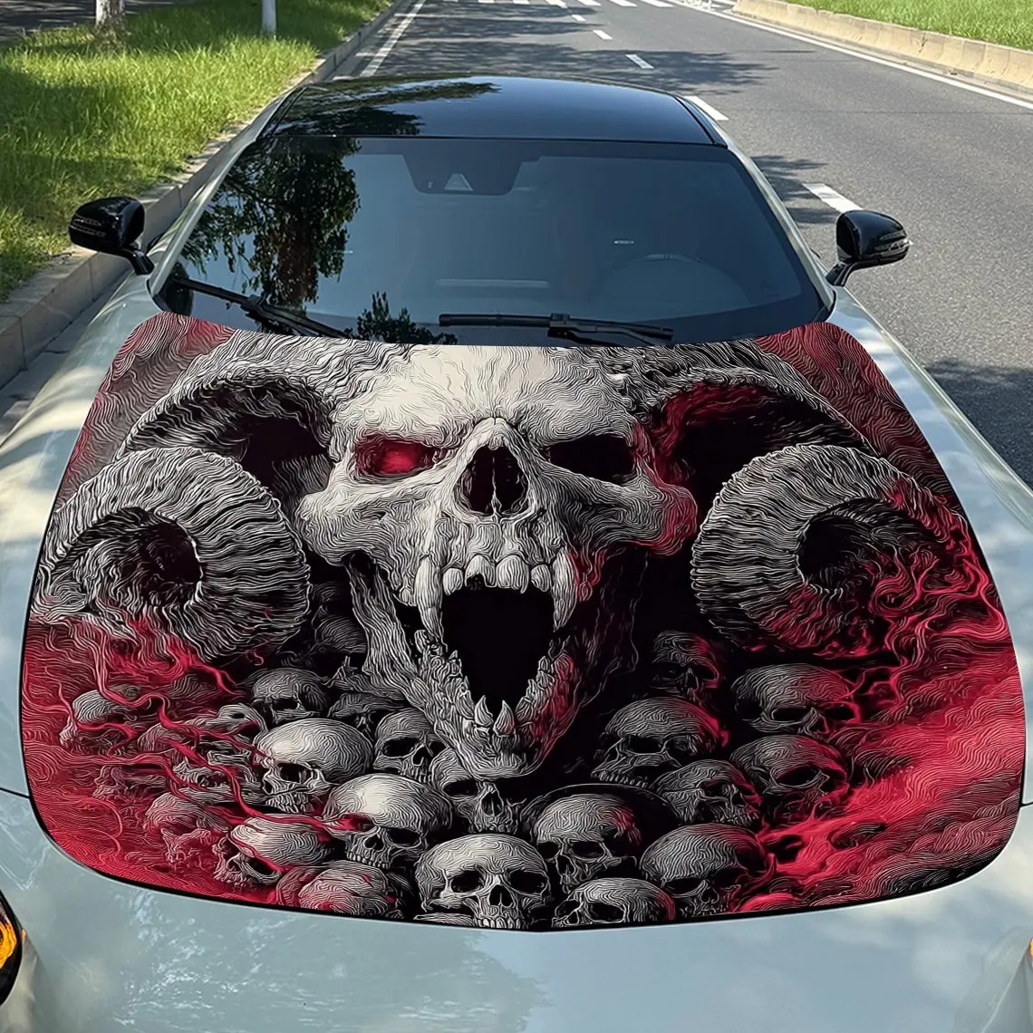 Demon Skull Design Car Hood Wrap Colorful Vinyl Waterproof Sticker For Trucks, Decorative Bonnet Graphics And Auto Accessories H
Demon Skull Design Car Hood Wrap Colorful Vinyl Waterproof Sticker For Trucks, Decorative Bonnet Graphics And Auto Accessories H