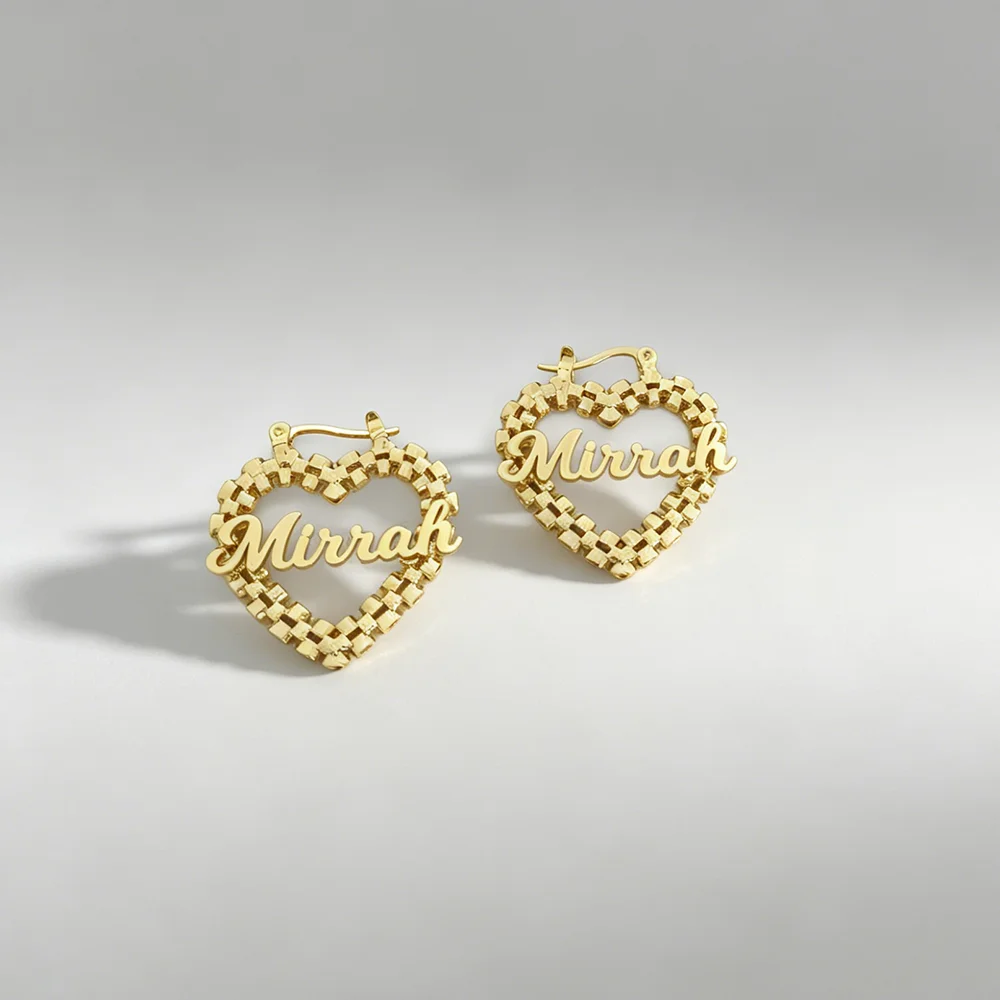 Custom Name Heart-Shaped and Hoop Earrings, Personalized Initial Earrings, Custom Name Jewelry, Birthday Gifts for Women
Custom Name Heart-Shaped and Hoop Earrings, Personalized Initial Earrings, Custom Name Jewelry, Birthday Gifts for Women