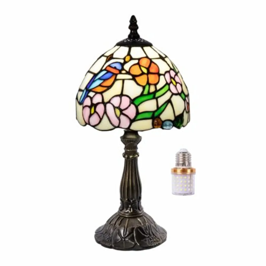 Small Stained Glass Table Lamp 8 Inch Bird Flower 3-Color-Temperature Tiffany-Style Lamp for Bedside Living Room Office Decor H
Small Stained Glass Table Lamp 8 Inch Bird Flower 3-Color-Temperature Tiffany-Style Lamp for Bedside Living Room Office Decor H
