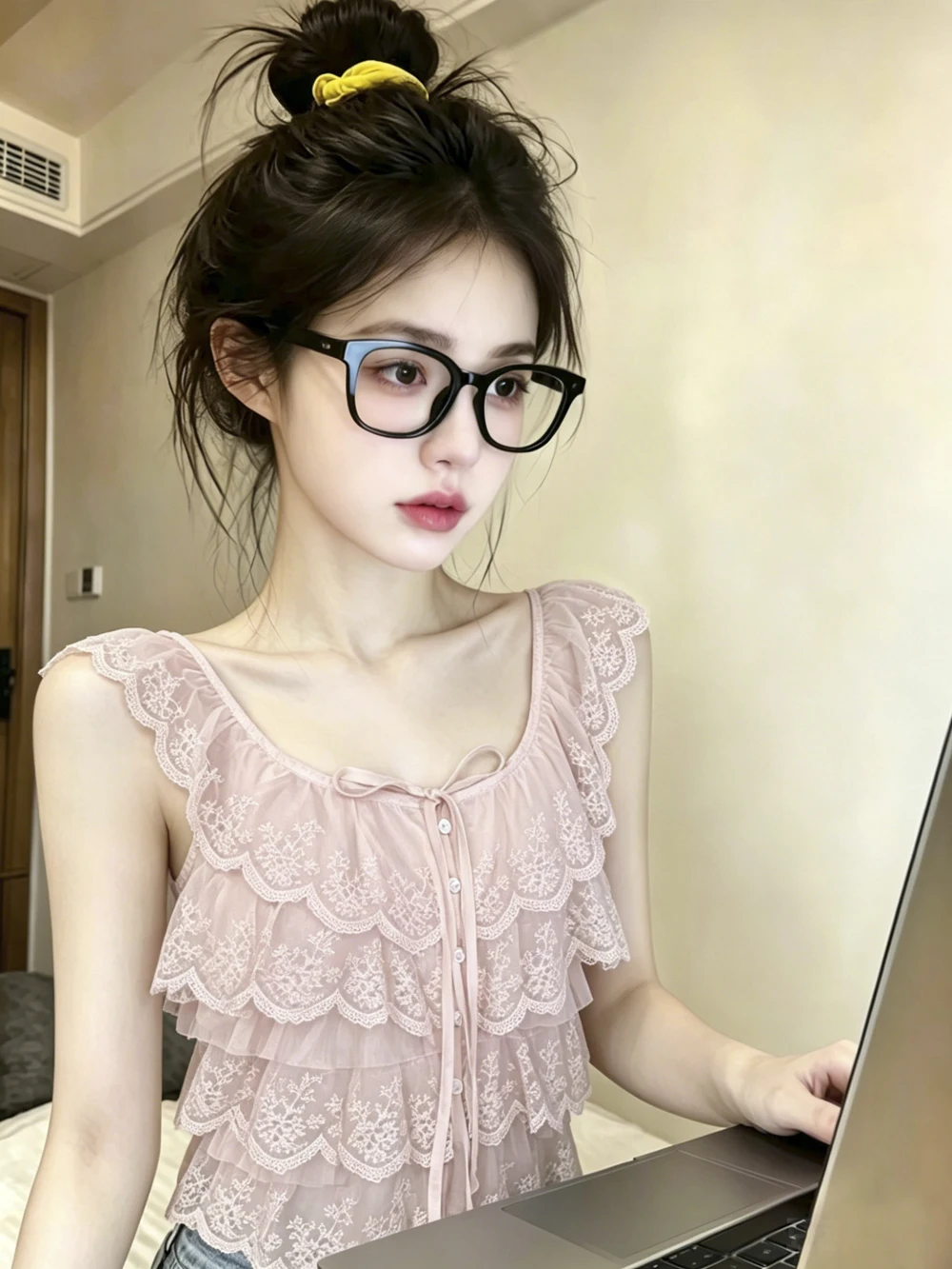 Sweet Pink Layered Lace Shirt Women's Summer Belted Slimming Small Flying Sleeve Top Korean Style Commute Fashion Breathable ...
Sweet Pink Layered Lace Shirt Women's Summer Belted Slimming Small Flying Sleeve Top Korean Style Commute Fashion Breathable ...