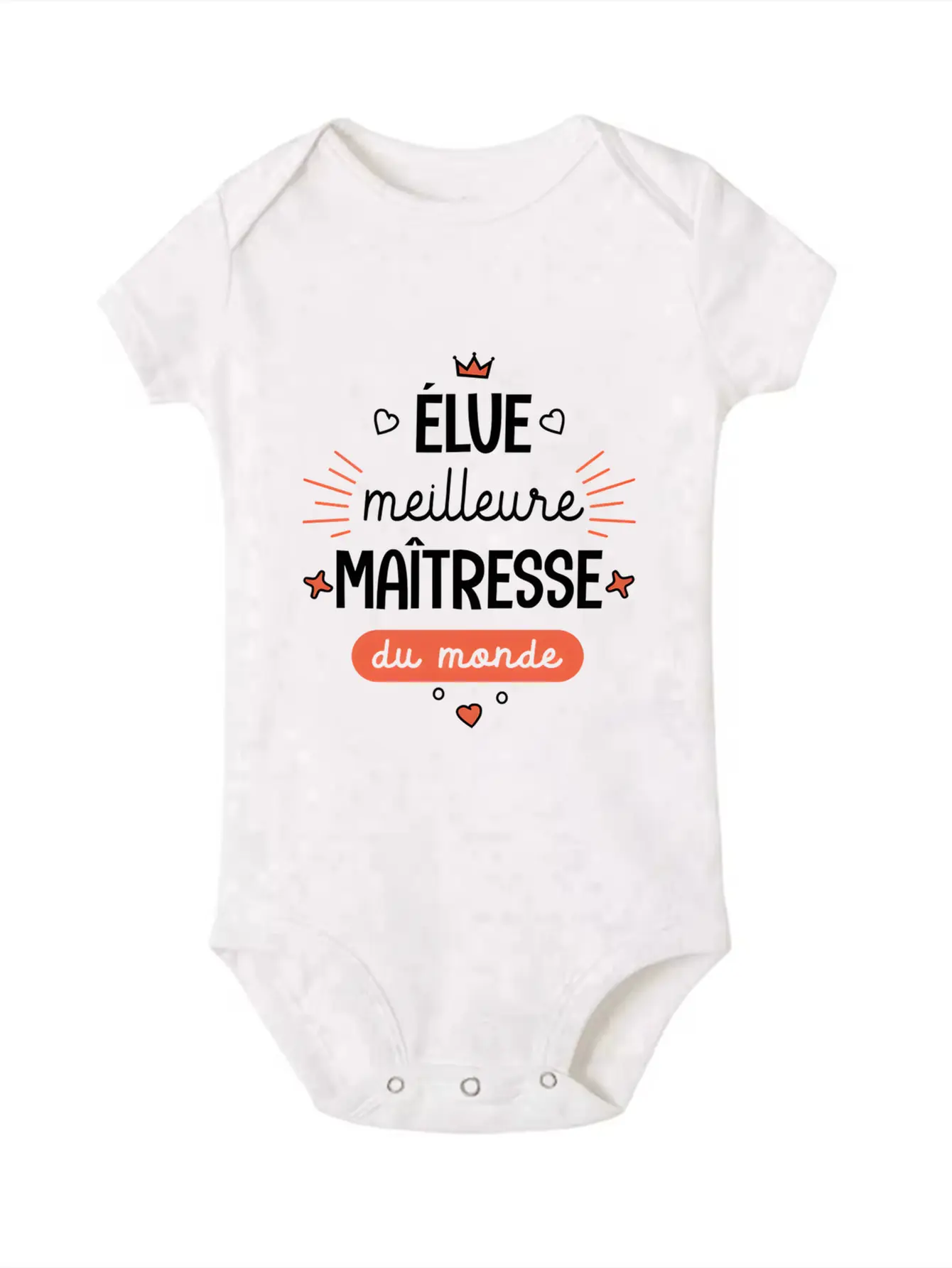 French Quote Elue Meilleure Maitresse Monde Print Baby Bodysuit Short Sleeve Newborn Romper Infant Onesie Teacher Gift Jumpsuit
French Quote Elue Meilleure Maitresse Monde Print Baby Bodysuit Short Sleeve Newborn Romper Infant Onesie Teacher Gift Jumpsuit