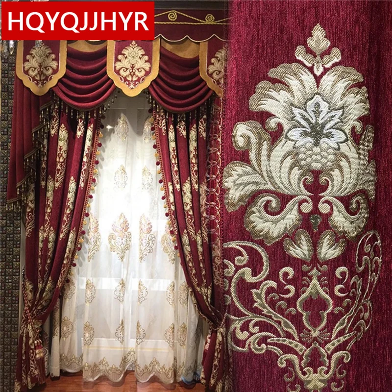 Luxury Wine Red Jacquard Blackout Villa Curtains For Bedroom Windows High Quality Custom Living Room Kitchen Valance Curtains
Luxury Wine Red Jacquard Blackout Villa Curtains For Bedroom Windows High Quality Custom Living Room Kitchen Valance Curtains