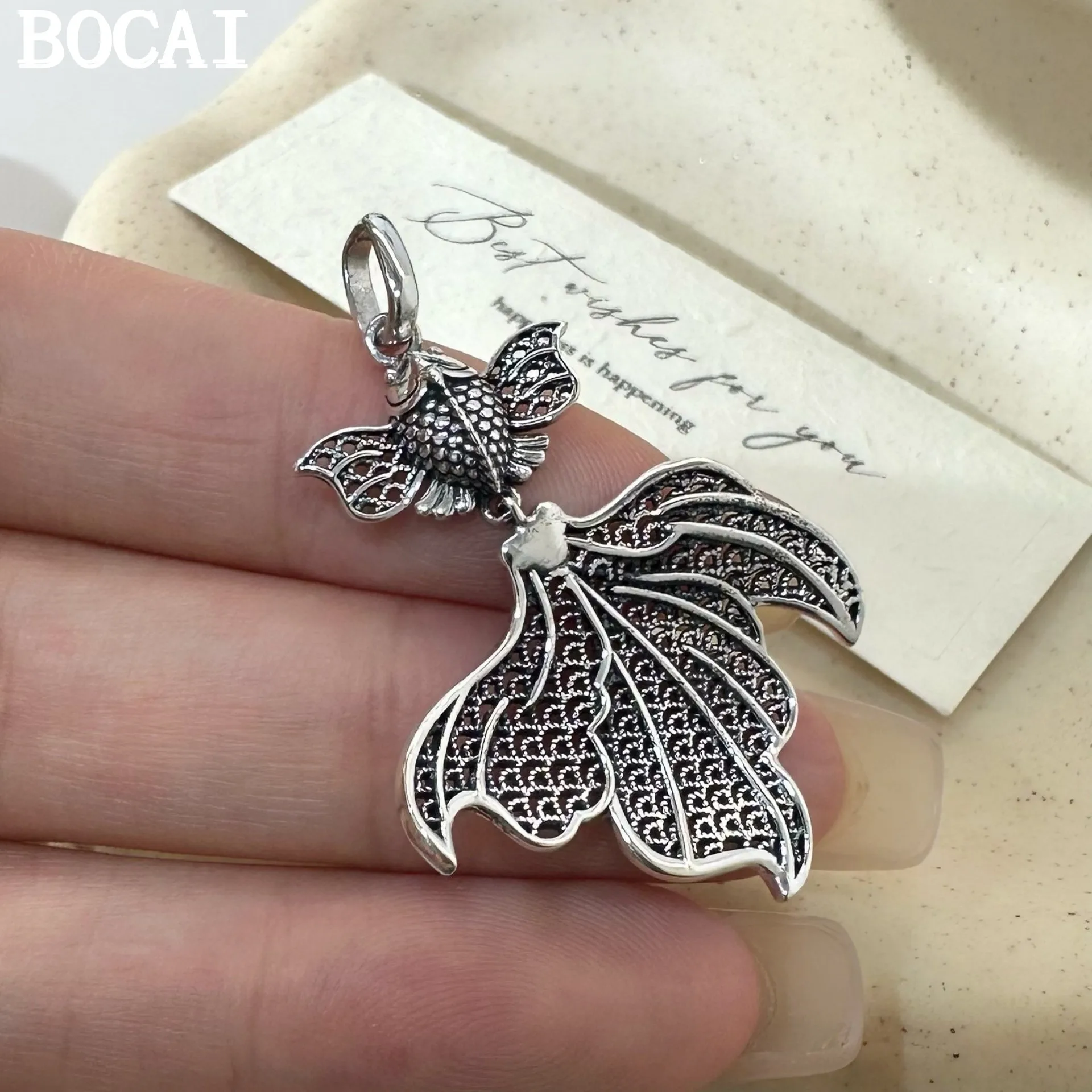 BOCAI New S925 Sterling Silver Jewelry Vintage Chinese Style Koi Pendant Women's Selected Gift
BOCAI New S925 Sterling Silver Jewelry Vintage Chinese Style Koi Pendant Women's Selected Gift