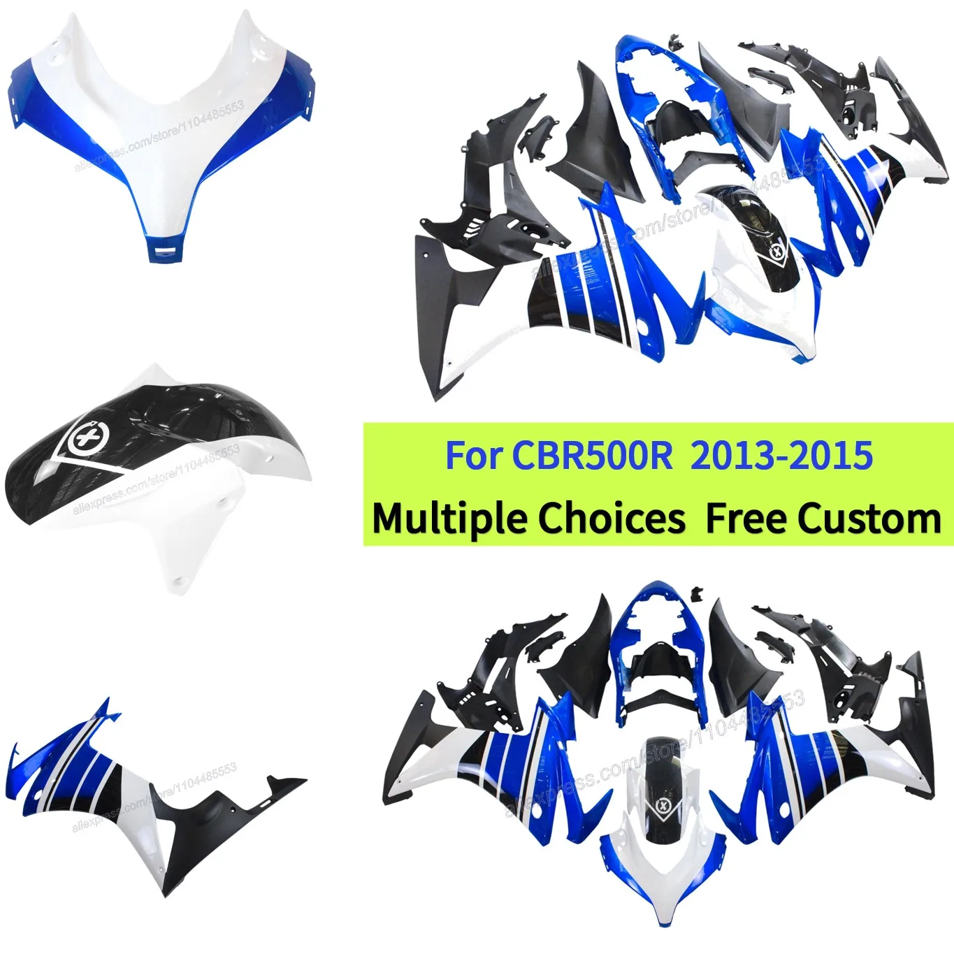 Sportbike Bodywork CBR500R 2014 ABS Fairing Set 2013-2015 | OEM Replacement Kit | Blue White
Sportbike Bodywork CBR500R 2014 ABS Fairing Set 2013-2015 | OEM Replacement Kit | Blue White