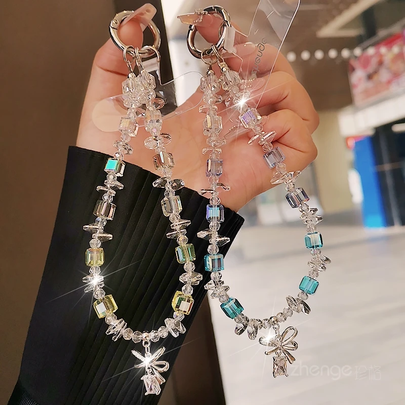 Bowknot Crystal Beaded Phone Chain, Wrist Strap, Anti-Lost, Summer Fresh Style, Universal for Women
Bowknot Crystal Beaded Phone Chain, Wrist Strap, Anti-Lost, Summer Fresh Style, Universal for Women