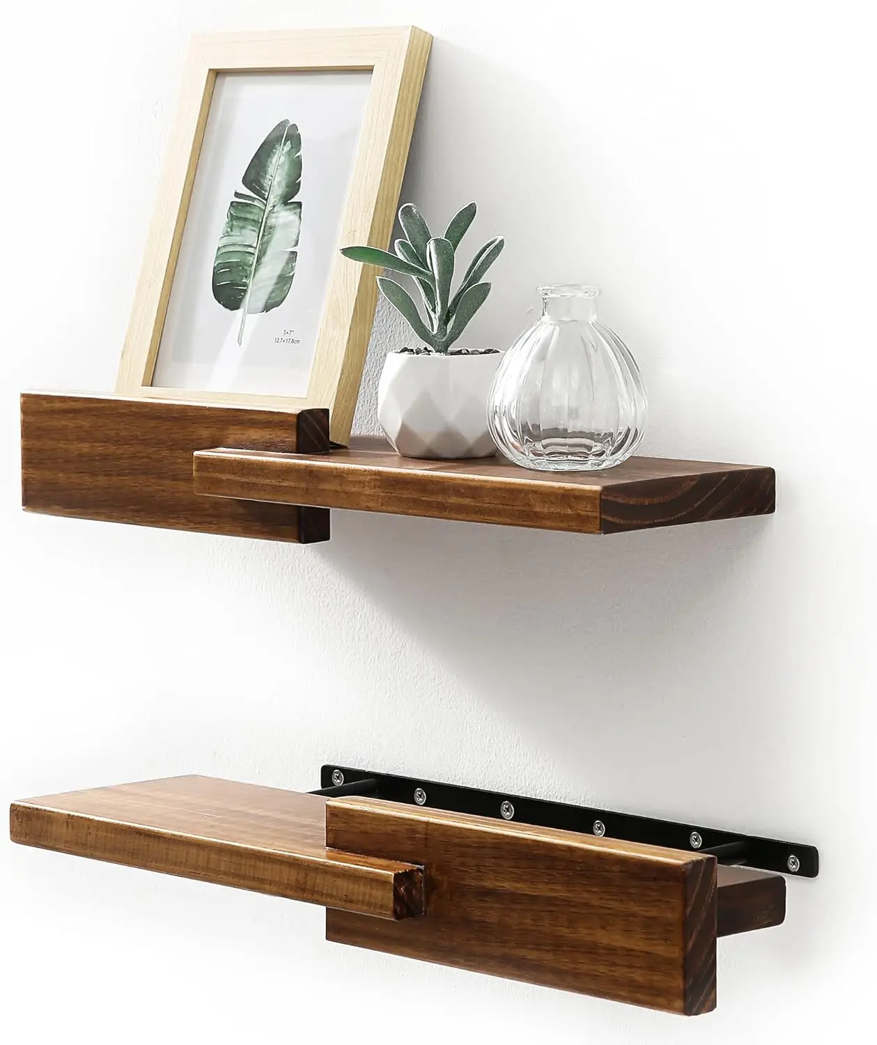 Wood Floating Shelf Set of 2, 4.5D x 15W Inch Modern Reversible Wall Shelves, Minimalism Wall Mount Hardwood Shelves, W
Wood Floating Shelf Set of 2, 4.5D x 15W Inch Modern Reversible Wall Shelves, Minimalism Wall Mount Hardwood Shelves, W
