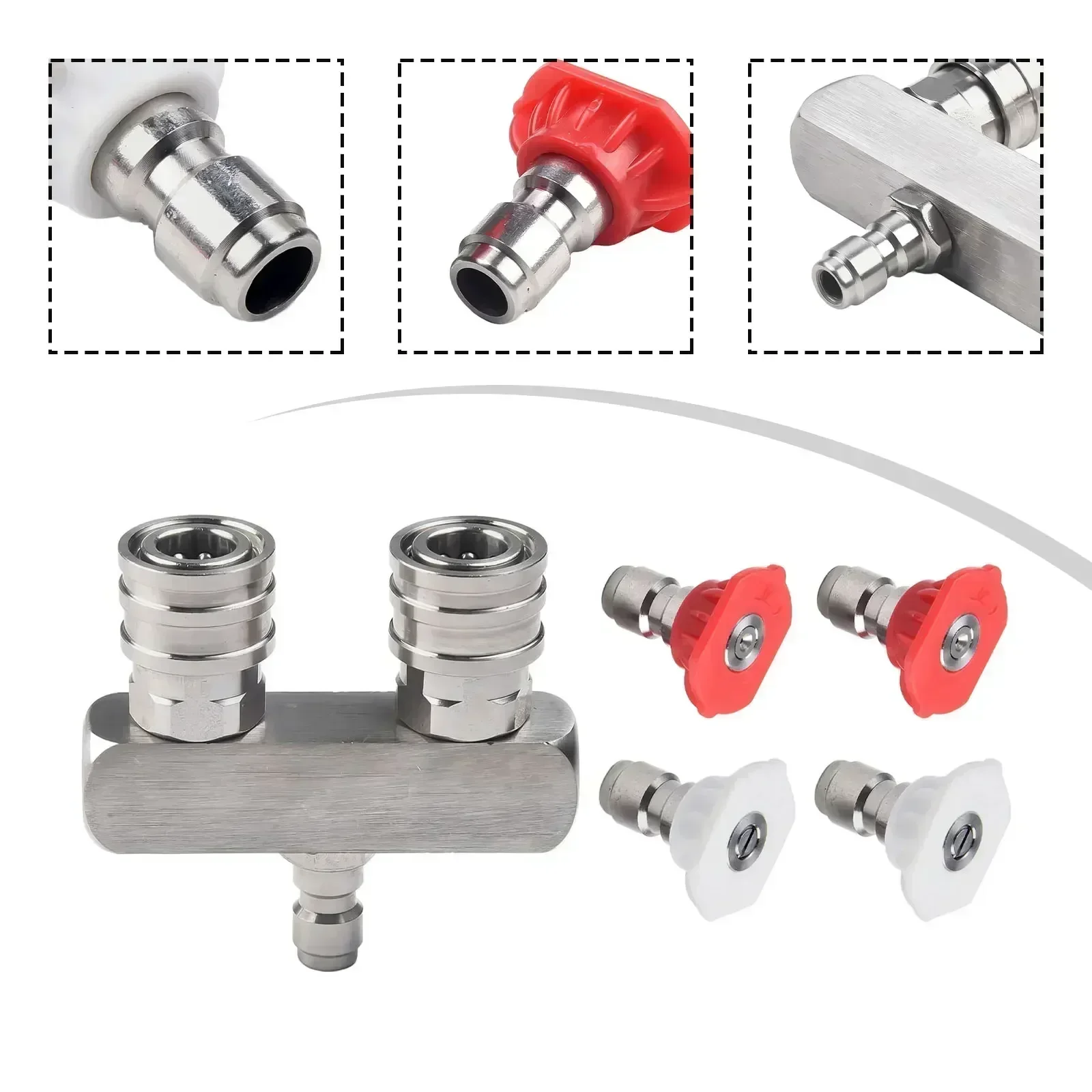 Pressure Washer Accessories Washer Nozzle Efficient 2-in-1 Dual Tips For Powerful Cleaning 1/4 Inch Quick Connect 5000 PSI
Pressure Washer Accessories Washer Nozzle Efficient 2-in-1 Dual Tips For Powerful Cleaning 1/4 Inch Quick Connect 5000 PSI