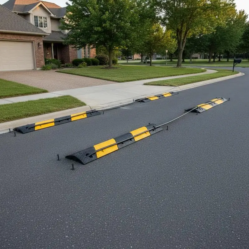 Rubber Road Hump 40in 2 Pack For Driveway Parking Lot Garage, 2 Channel Cable Protector 22000lbs Load Capacity Expansion Screws Included Heavy Duty Speed Ramp Black Yellow High Visibility Design
Rubber Road Hump 40in 2 Pack For Driveway Parking Lot Garage, 2 Channel Cable Protector 22000lbs Load Capacity Expansion Screws Included Heavy Duty Speed Ramp Black Yellow High Visibility Design