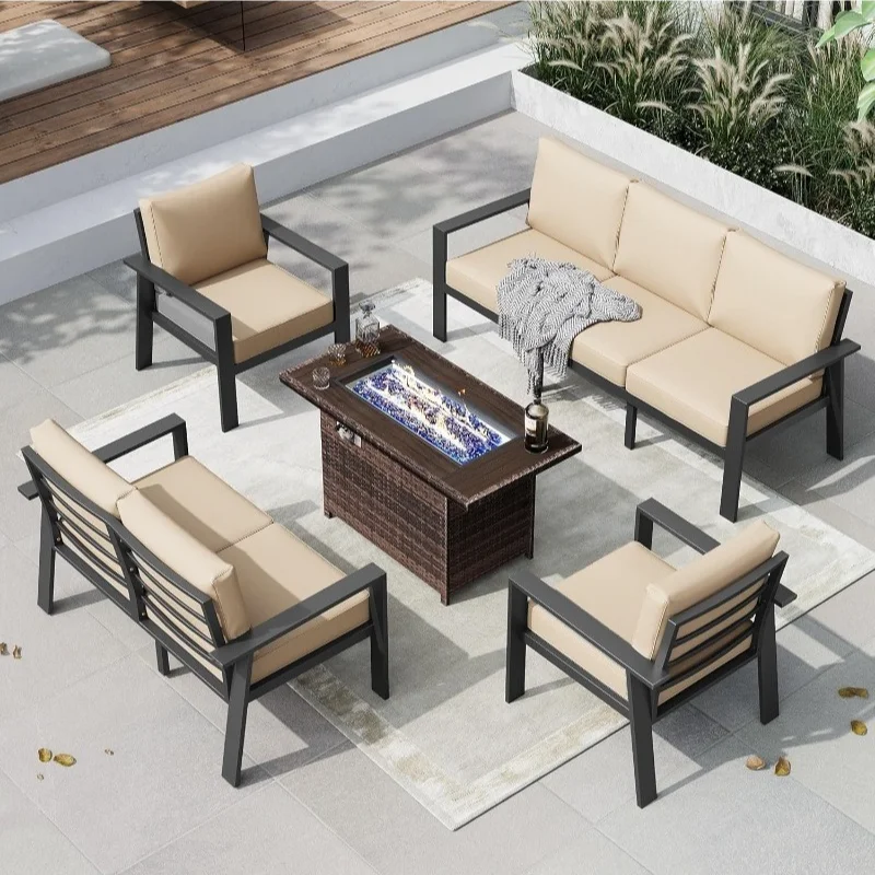 5 Pieces Aluminum Patio Furniture Set with 40" Fire Pit Table Outdoor Furniture Set with Waterproof Cover Patio Conversation Set
5 Pieces Aluminum Patio Furniture Set with 40" Fire Pit Table Outdoor Furniture Set with Waterproof Cover Patio Conversation Set