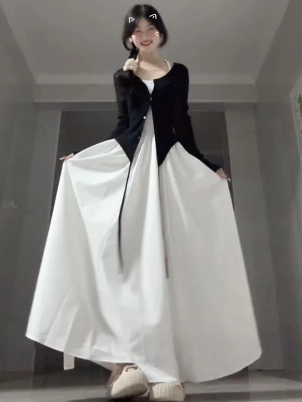Early Summer Two-Piece Dress Set with Shawl Strapless Korean Style High-Quality Feel Long Sleeve A-Line Silhouette City Commute
Early Summer Two-Piece Dress Set with Shawl Strapless Korean Style High-Quality Feel Long Sleeve A-Line Silhouette City Commute