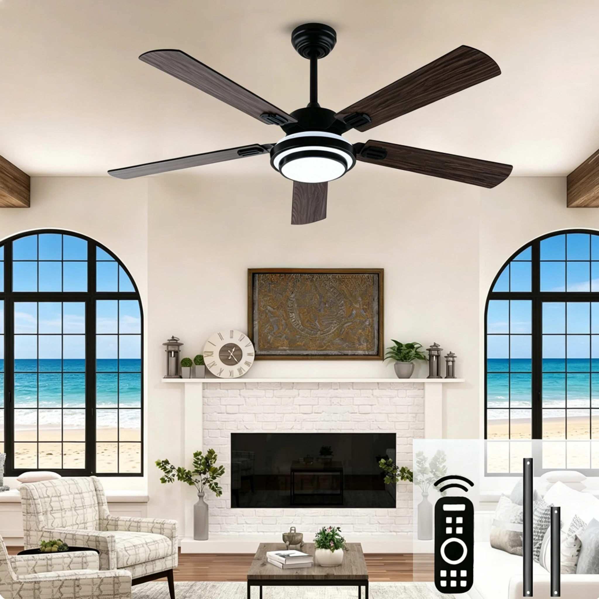 Ceiling Fan with Lights and Remote 5-Blades Quiet DC Motor Electric Fan 6 Speeds Reversible Fans for Living Porch Patio
Ceiling Fan with Lights and Remote 5-Blades Quiet DC Motor Electric Fan 6 Speeds Reversible Fans for Living Porch Patio