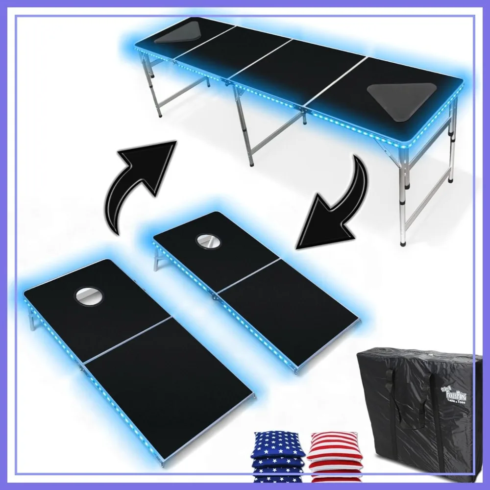 New & Improved 2-in-1 Cornhole Boards & Party Pong Table w/Optional LED Lights - Choose Your Model
New & Improved 2-in-1 Cornhole Boards & Party Pong Table w/Optional LED Lights - Choose Your Model