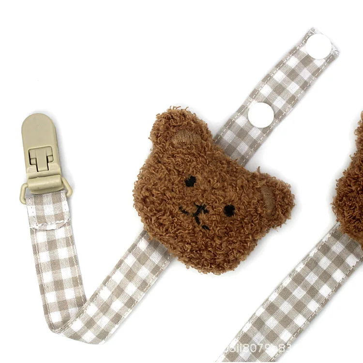 Bear head plaid baby pacifier chain pacifier clip drop chain anti-drop rope anti-lost rope cotton pacifier chain baby
Bear head plaid baby pacifier chain pacifier clip drop chain anti-drop rope anti-lost rope cotton pacifier chain baby