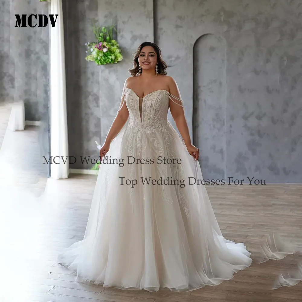 MCDV Oversize Wedding Dress for Women Applique A-line Off the Shoulder Pleat Light Champagne Vestido De Casamento Customized
MCDV Oversize Wedding Dress for Women Applique A-line Off the Shoulder Pleat Light Champagne Vestido De Casamento Customized