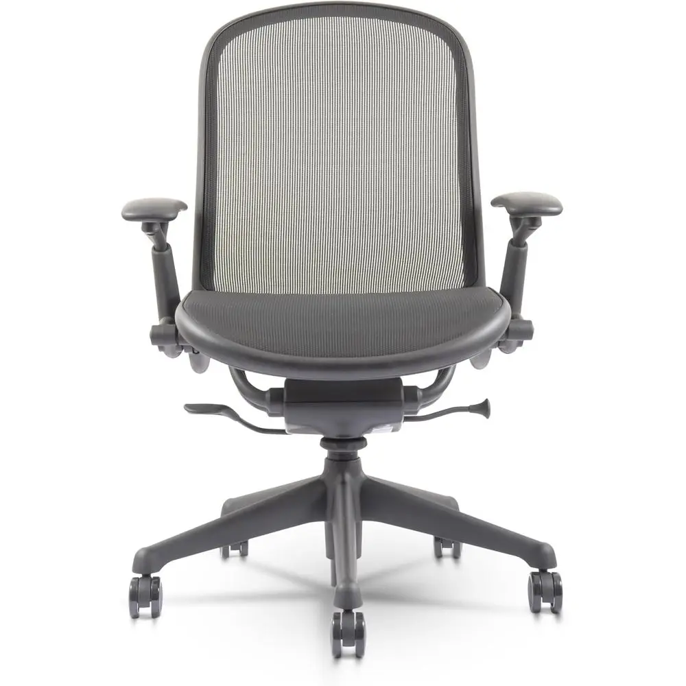 Adjustable Height Upholstered Task Chair with Waterfall Edge, Lumbar Support, Steel Base, Repackaged Ergonomic Office Chair, Com
Adjustable Height Upholstered Task Chair with Waterfall Edge, Lumbar Support, Steel Base, Repackaged Ergonomic Office Chair, Com