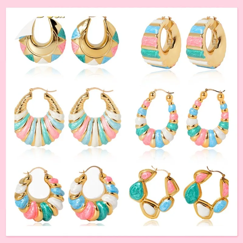 New Arrivals Court Style Geometric Color Enamel Internet Celebrities Same Fashion Earrings
New Arrivals Court Style Geometric Color Enamel Internet Celebrities Same Fashion Earrings