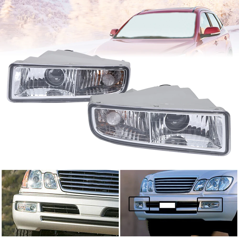 1-Pair Front Fog Lights Halogen Driving Lamp Front Bumper Lights for 1998-2007 Lexus LX470 Direct Durable Replacement
1-Pair Front Fog Lights Halogen Driving Lamp Front Bumper Lights for 1998-2007 Lexus LX470 Direct Durable Replacement