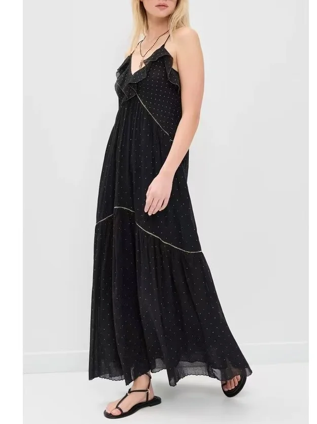 Elegant Summer 2026 Polka Dot Long Dress with Sleeveless V-Neck High Waist Design Ideal for Beach And Travel Vacations
Elegant Summer 2026 Polka Dot Long Dress with Sleeveless V-Neck High Waist Design Ideal for Beach And Travel Vacations