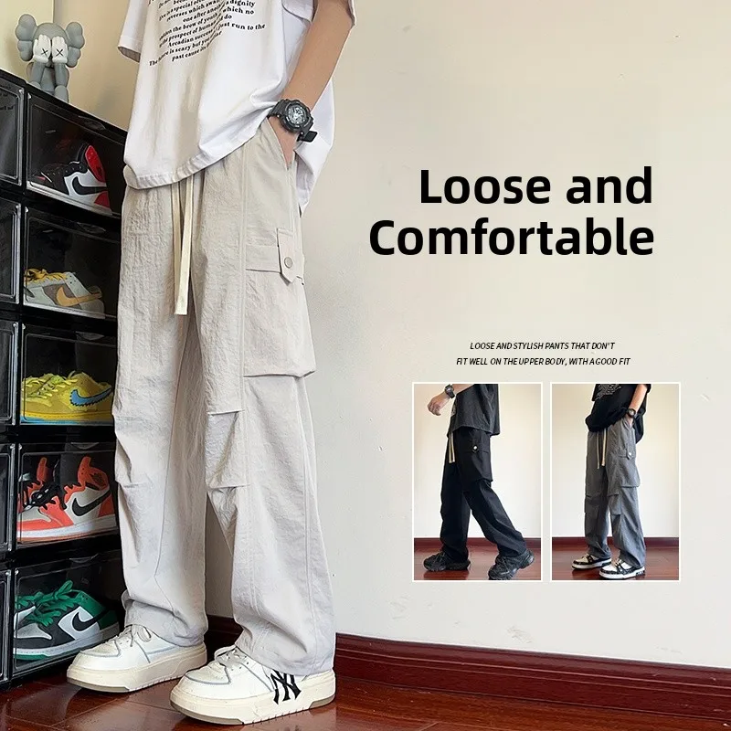 Loose Straight Leg Workwear Casual Pants Men's Outdoor Pure Color Spring Autumn New Sle Trendy Men's Trousers Faionable
Loose Straight Leg Workwear Casual Pants Men's Outdoor Pure Color Spring Autumn New Sle Trendy Men's Trousers Faionable