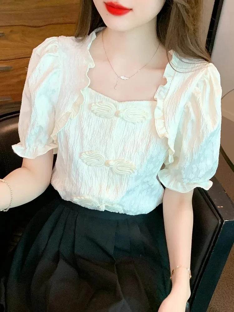 Short Sleeve Shirts Womens Denim Patchwork Cropped Top College American Casual Vintage Boyfriend Streetwear Student Youthful
Short Sleeve Shirts Womens Denim Patchwork Cropped Top College American Casual Vintage Boyfriend Streetwear Student Youthful