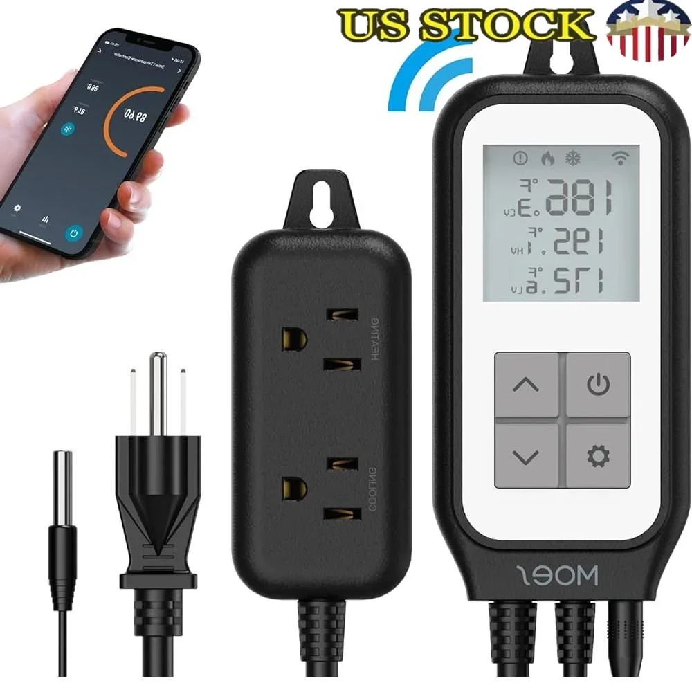 Умный Wi-Fi регулятор температуры, нагрев, охлаждение, термостат, вилка, рептилия, домашнее пивоварение, ферментация, разведение, инкубация, теплица
Умный Wi-Fi регулятор температуры, нагрев, охлаждение, термостат, вилка, рептилия, домашнее пивоварение, ферментация, разведение, инкубация, теплица