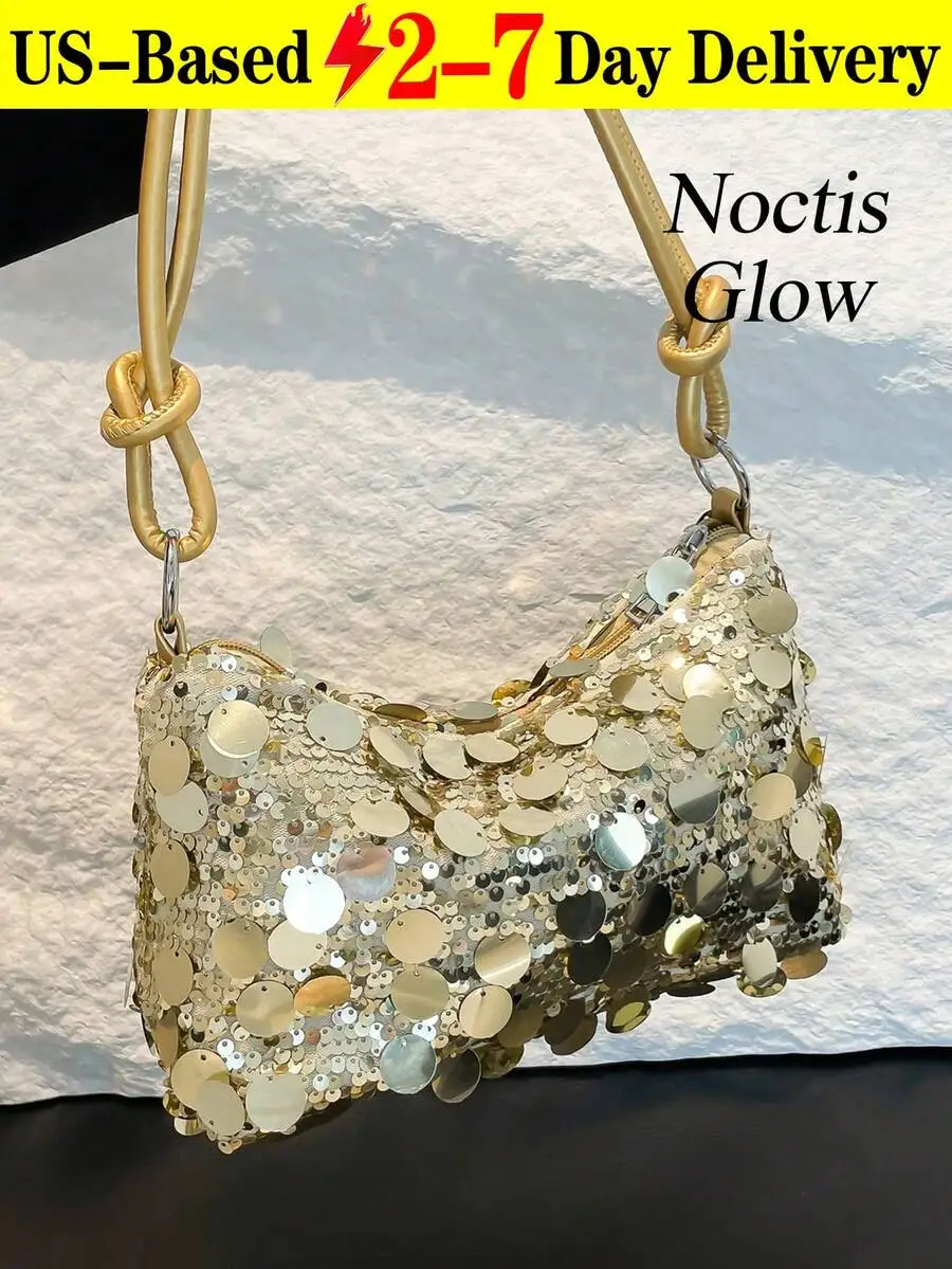 Glamorous Sequin-Embellished Shoulder Clutch Bag For Evening Parties And Weddings, Chic Daily Wear Messenger With Gold Chain
Glamorous Sequin-Embellished Shoulder Clutch Bag For Evening Parties And Weddings, Chic Daily Wear Messenger With Gold Chain