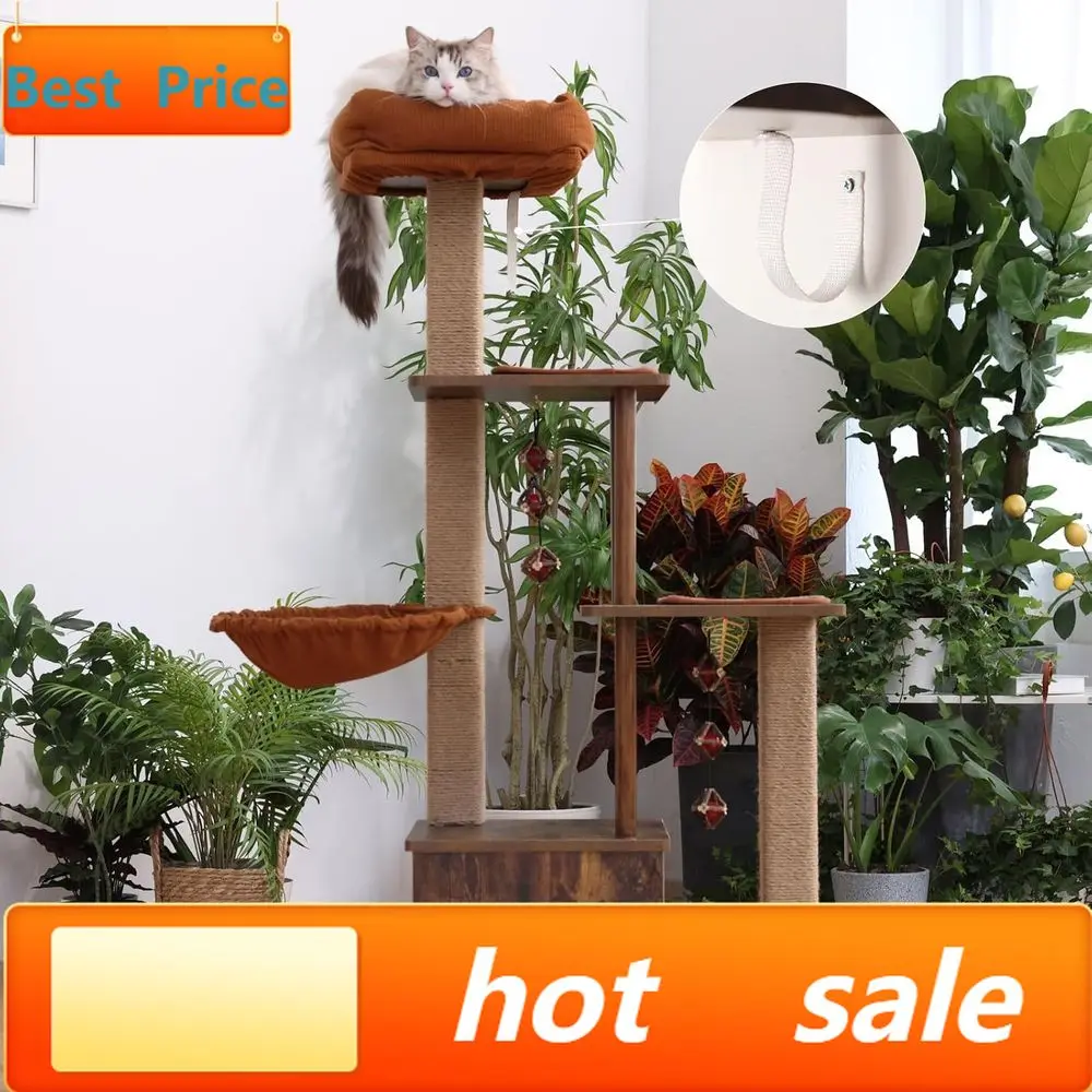 PromotionPromotionLarge 4-in-1 Cat Tower with Jute Scratching Post, Hammock, and Silvervine Balls, Wooden Cat Condo for Play and
PromotionPromotionLarge 4-in-1 Cat Tower with Jute Scratching Post, Hammock, and Silvervine Balls, Wooden Cat Condo for Play and
