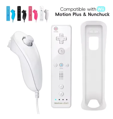 Gamepad For Nintendo Wii/Wii U Joystick 2 in 1 Controller Set Wireless Remote Motion Plus with Silicone Case Video Game
Gamepad For Nintendo Wii/Wii U Joystick 2 in 1 Controller Set Wireless Remote Motion Plus with Silicone Case Video Game