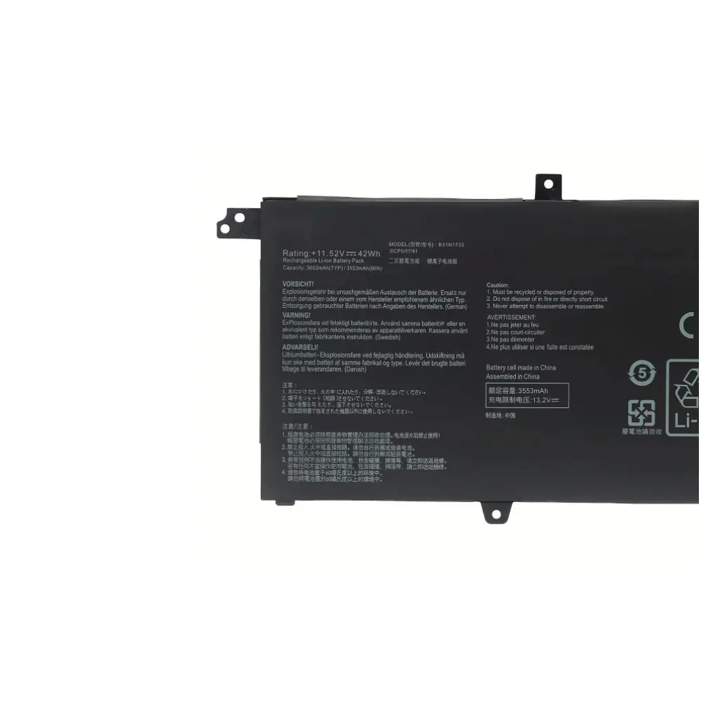NEW B31N1732 B31BI9H Laptop Battery For Asus Vivobook S14 S430FA-EB021T S430UA-EB015T S4300F Mars15 VX60G 11.52V 42WH
NEW B31N1732 B31BI9H Laptop Battery For Asus Vivobook S14 S430FA-EB021T S430UA-EB015T S4300F Mars15 VX60G 11.52V 42WH