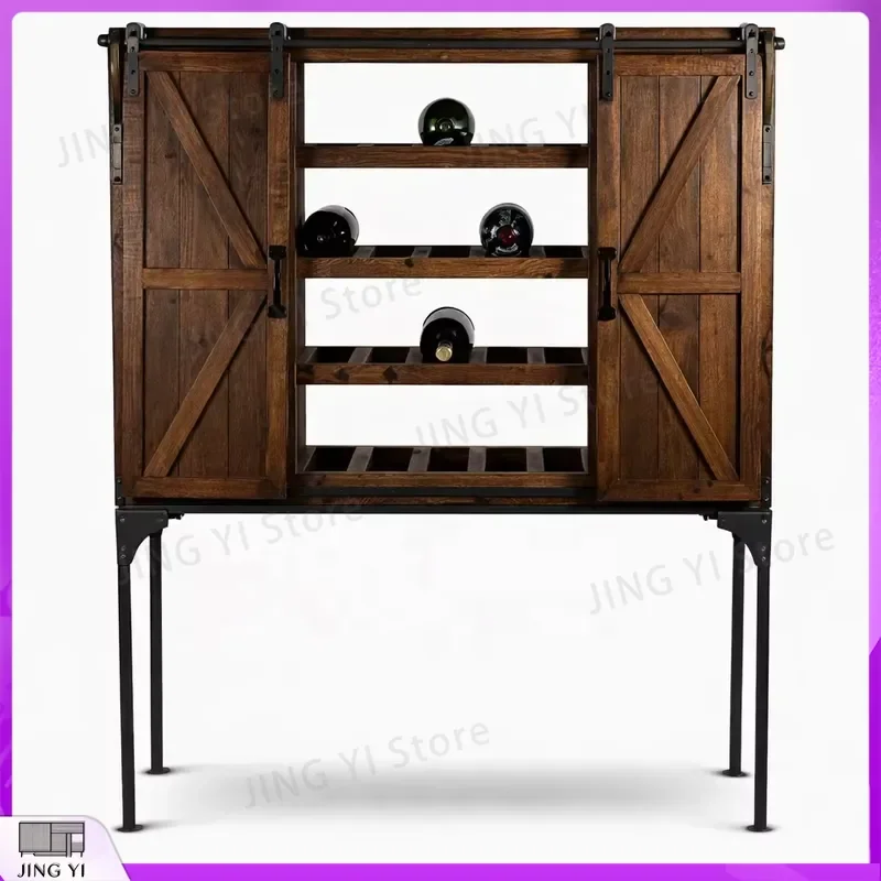 Industrial Mango Wood Wine Cabinet with Metal Frame Rustic Bar Restaurant Furniture Barn Door Locker Vintage Wine Storage
Industrial Mango Wood Wine Cabinet with Metal Frame Rustic Bar Restaurant Furniture Barn Door Locker Vintage Wine Storage