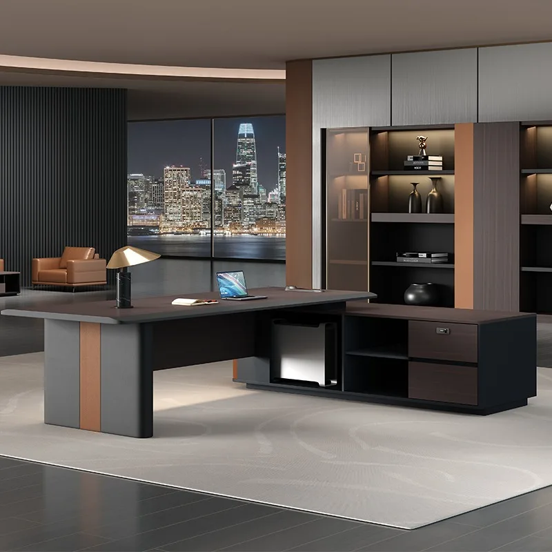 Boss's minimalist modern office desk and chair, light luxury large desk, office furniture, CEO desk, office space
Boss's minimalist modern office desk and chair, light luxury large desk, office furniture, CEO desk, office space