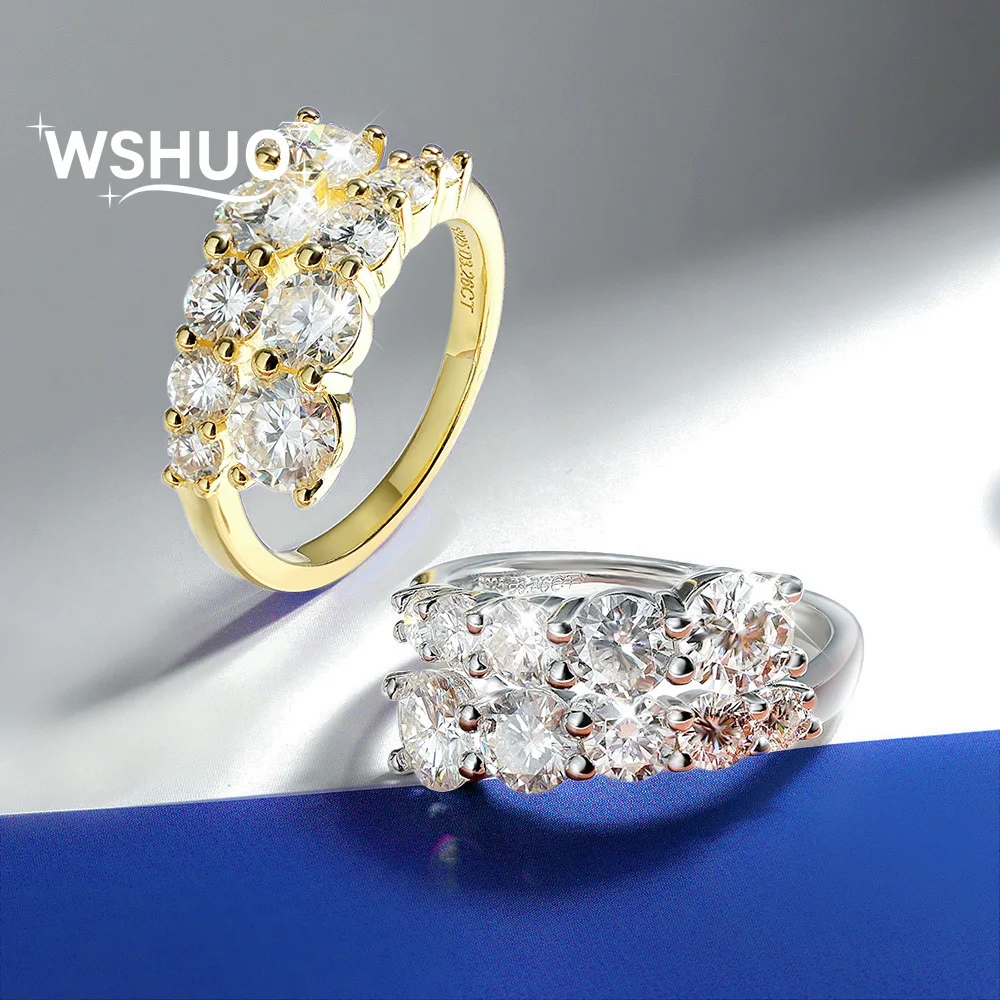 Full Moissanite 10 Gems Ring Wedding Band with Certificate for Women 925 Sterling Sliver Plated 18k Gold Engagement jewelry
Full Moissanite 10 Gems Ring Wedding Band with Certificate for Women 925 Sterling Sliver Plated 18k Gold Engagement jewelry