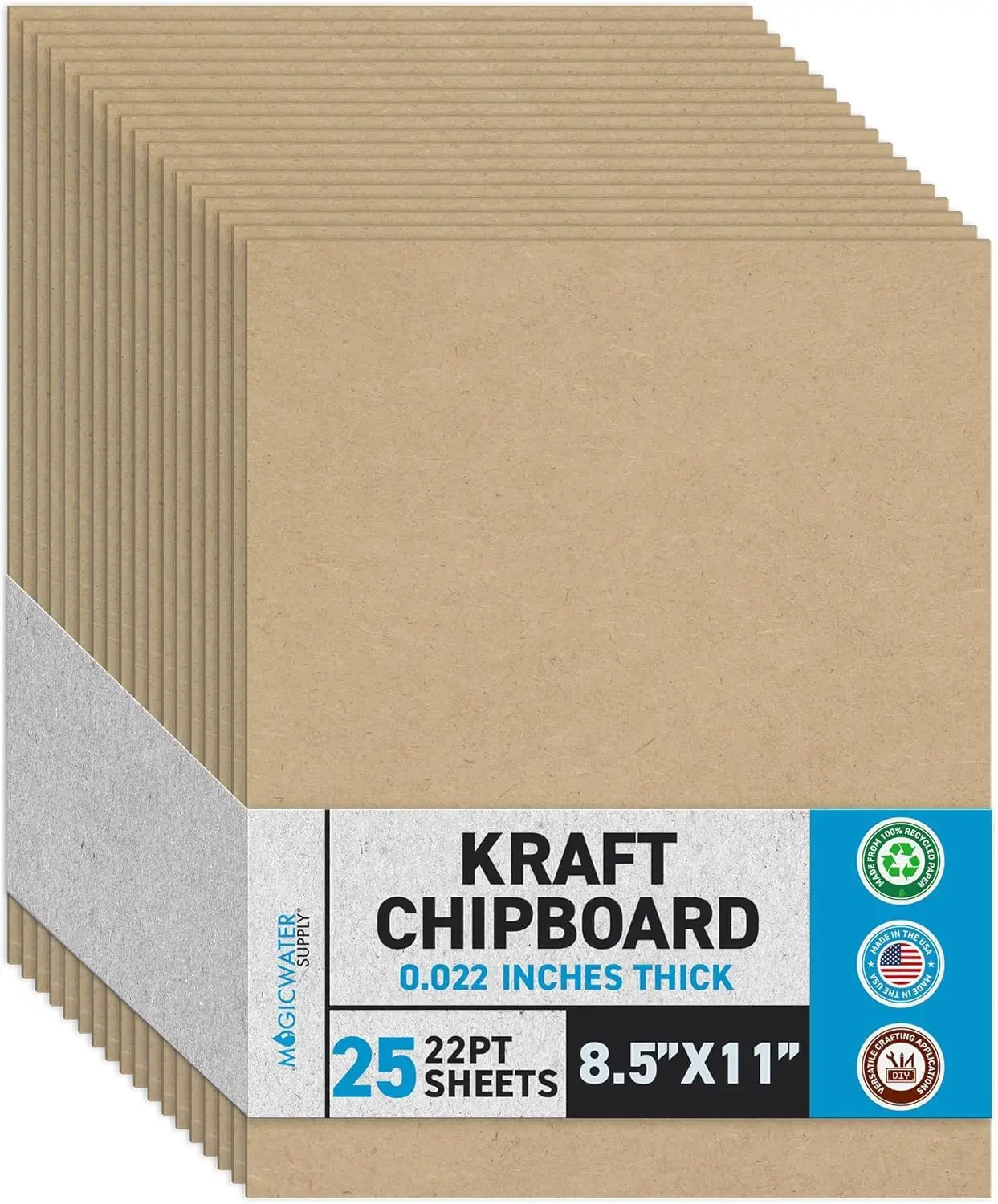 25 Pack 8.5x11 Heavy Duty Kraft Chipboard Sheets, 22pt Thick for Crafts & Backing
25 Pack 8.5x11 Heavy Duty Kraft Chipboard Sheets, 22pt Thick for Crafts & Backing