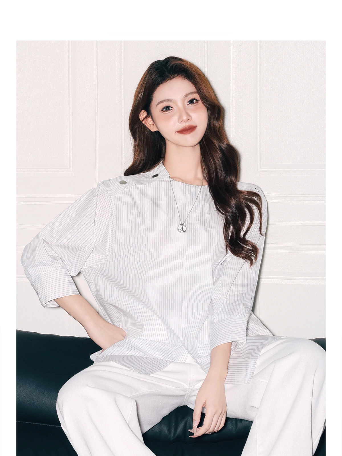 Женская свободная полосатая футболка Forever 2, повседневная, свободного кроя, с рукавом 3/4, осенняя новинка, белая, комфортная
Женская свободная полосатая футболка Forever 2, повседневная, свободного кроя, с рукавом 3/4, осенняя новинка, белая, комфортная